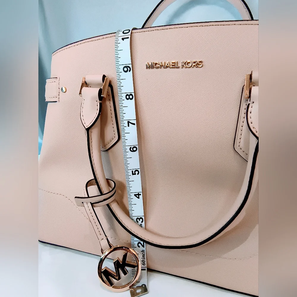 MICHAEL KORS Light Pink‎ Lynn Saffiano Leather Satchel Bag